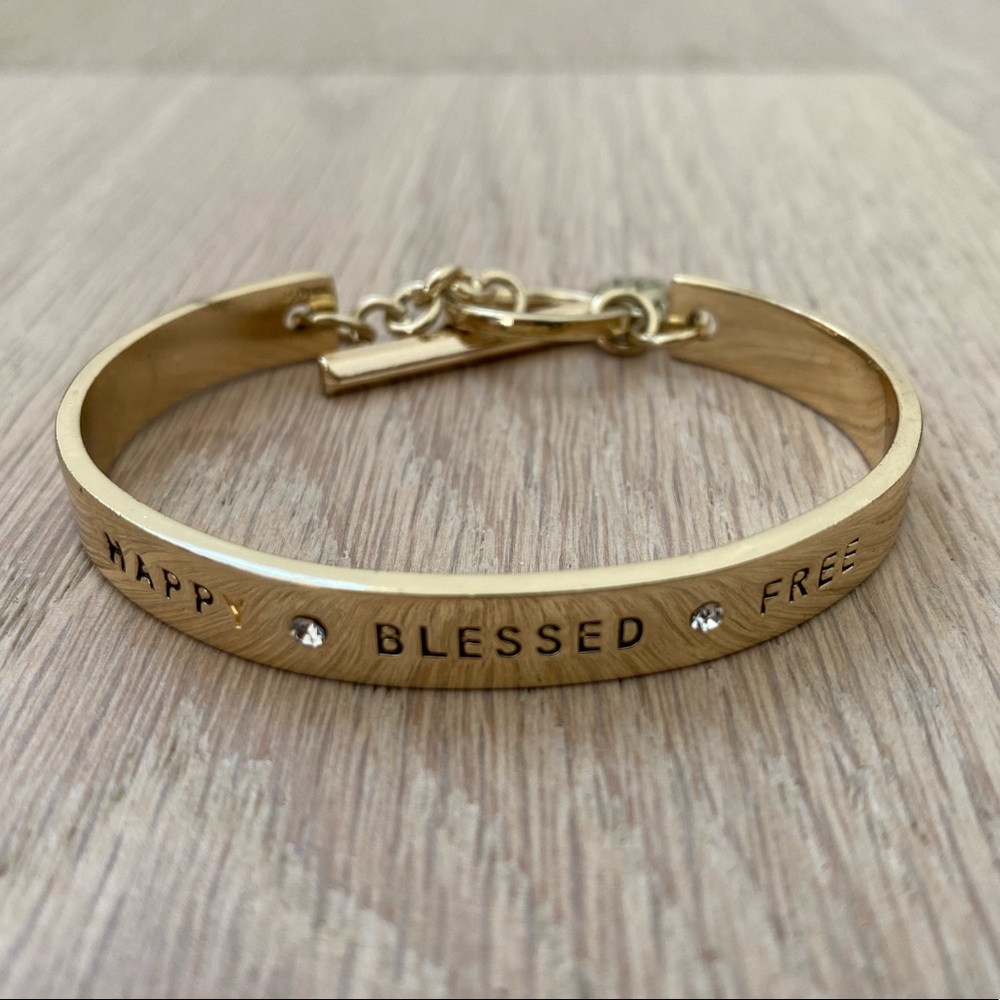 Happy Blessed Free Silver Bracelet